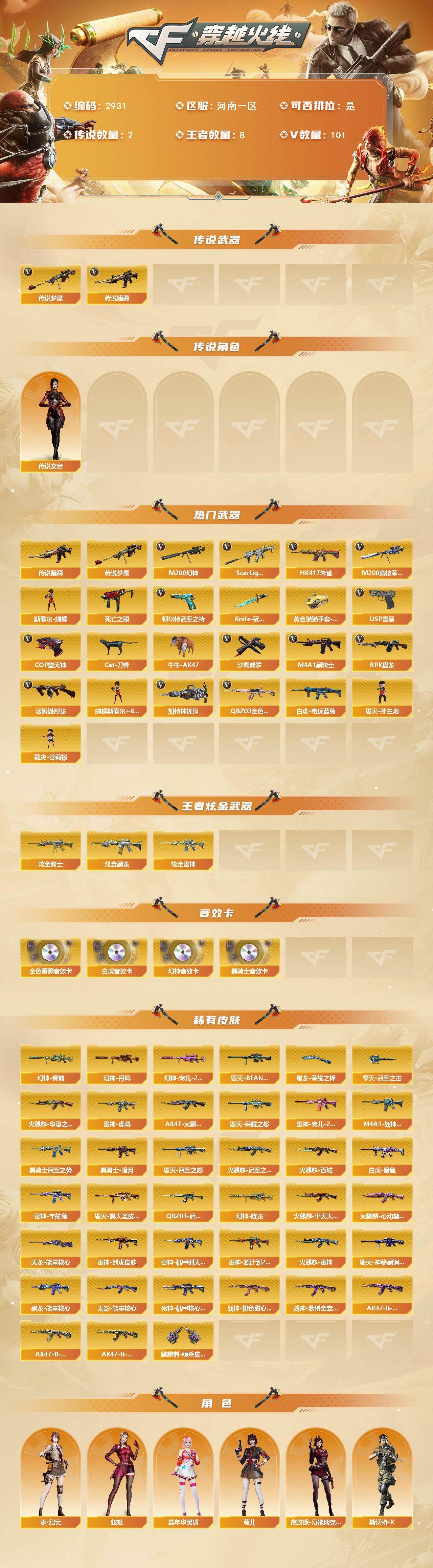 CFCMW460648穿越火线账号详情图2 CFCMW460648穿越火线账号详情图2