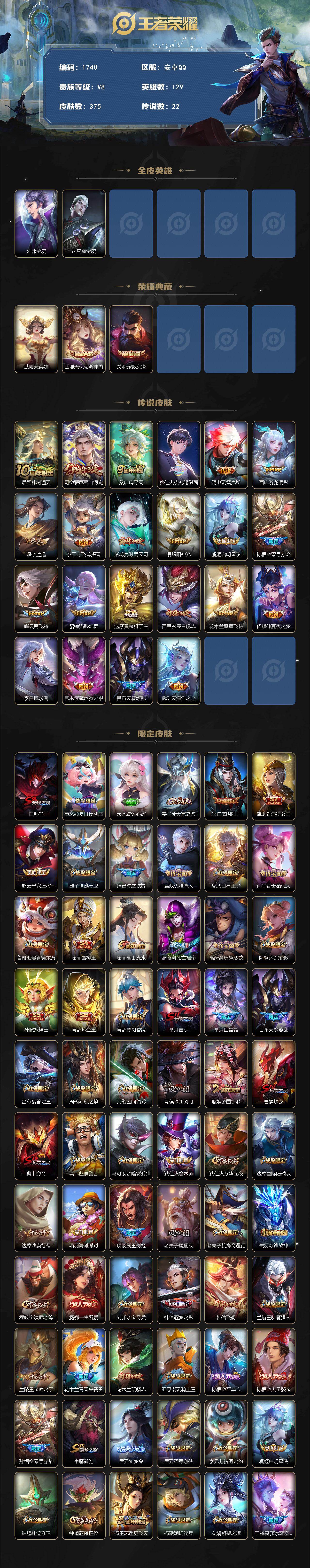 WZLX4252165王者荣耀账号详情图2