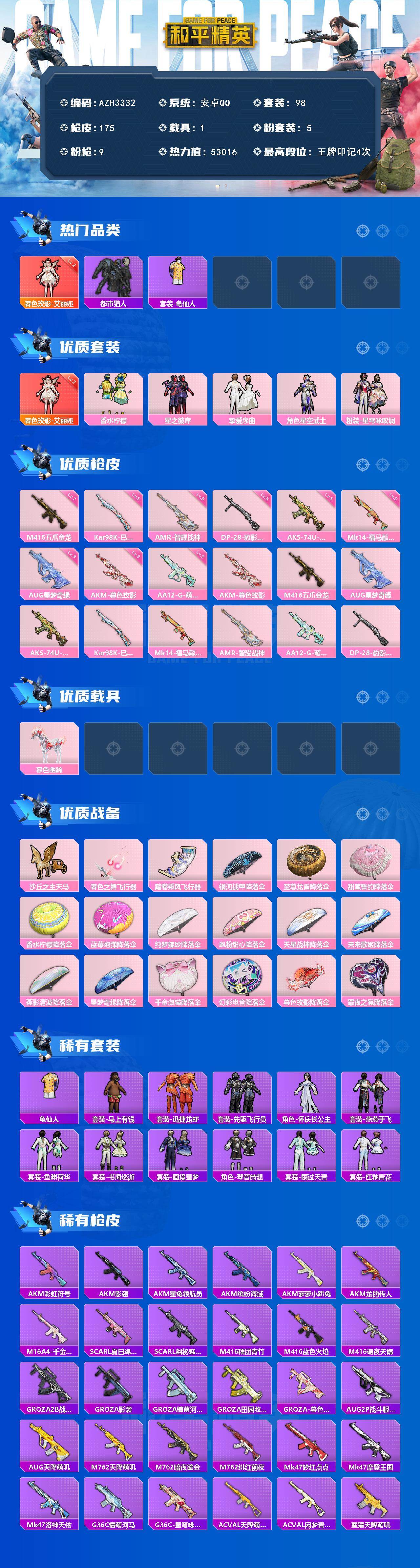 HPQM4140245和平精英账号详情图3