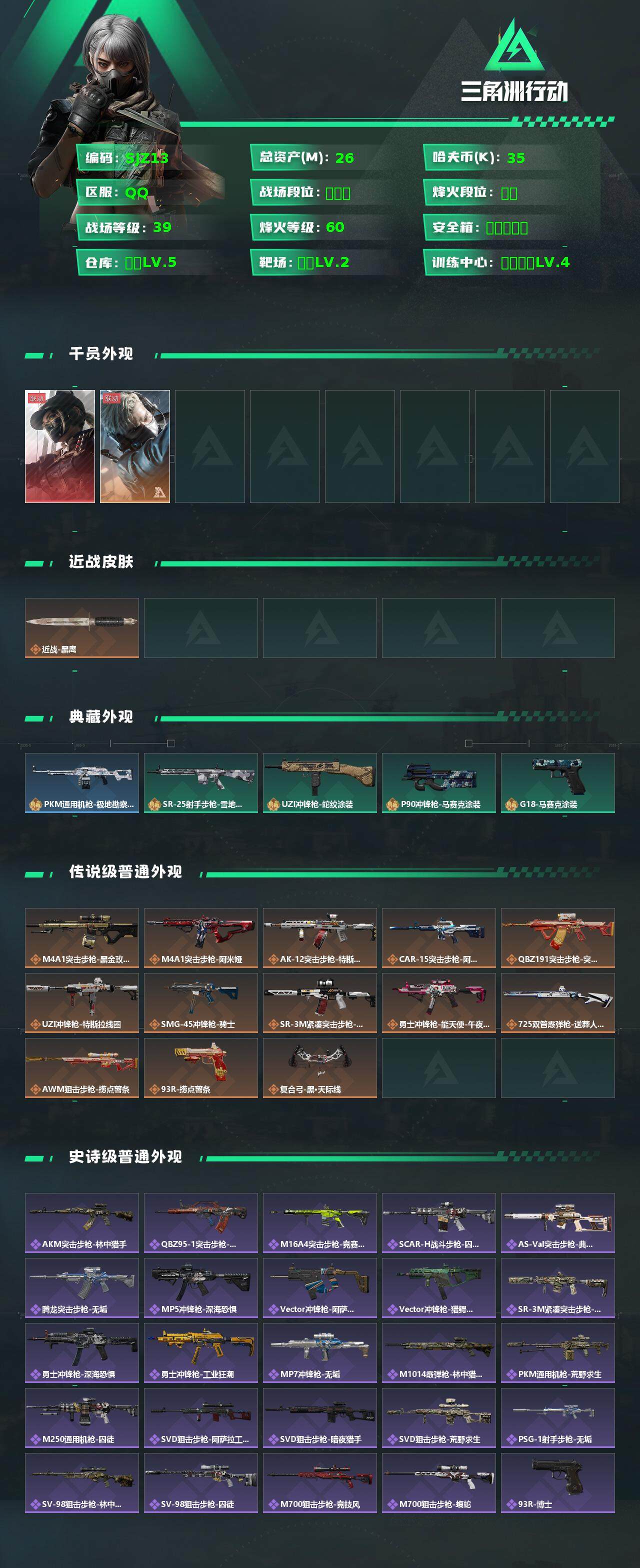 SJZCMW359343三角洲行动账号详情图2