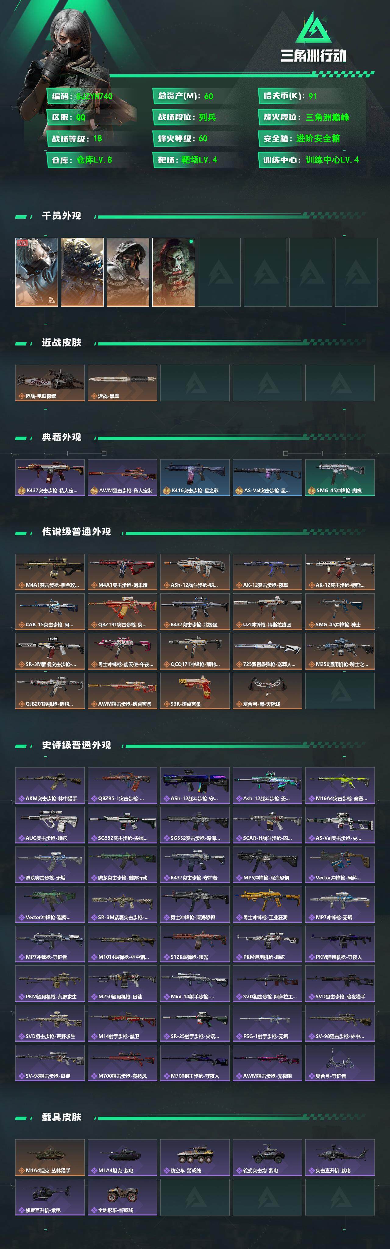 SJZCMW360083三角洲行动账号详情图2