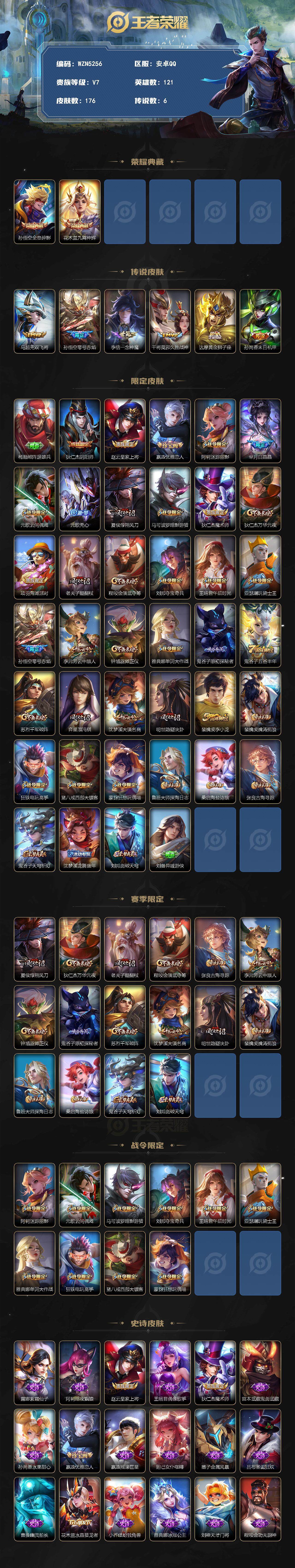 WZCMW3362751王者荣耀账号详情图2