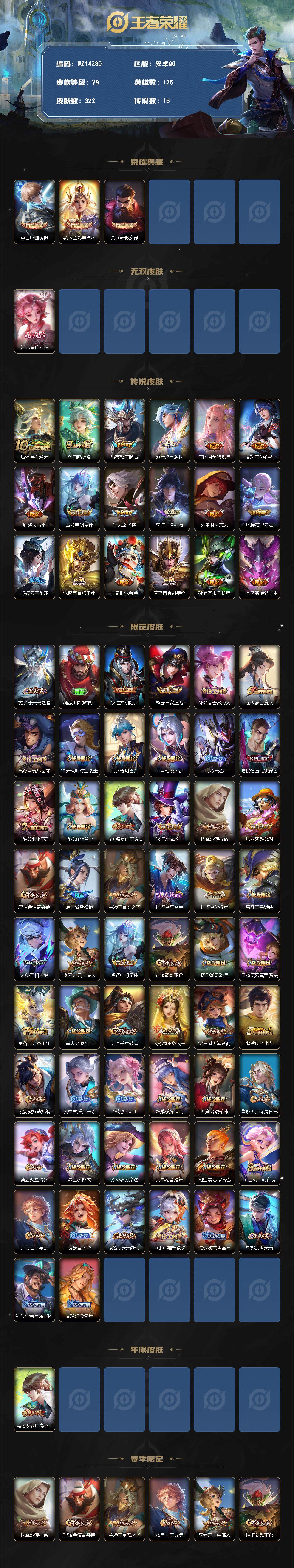 WZ0349400王者荣耀账号详情图2 WZ0349400王者荣耀账号详情图2