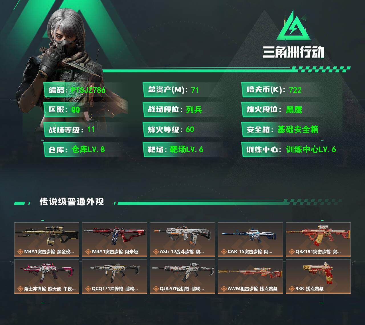 SJZCMW359860三角洲行动账号详情图2