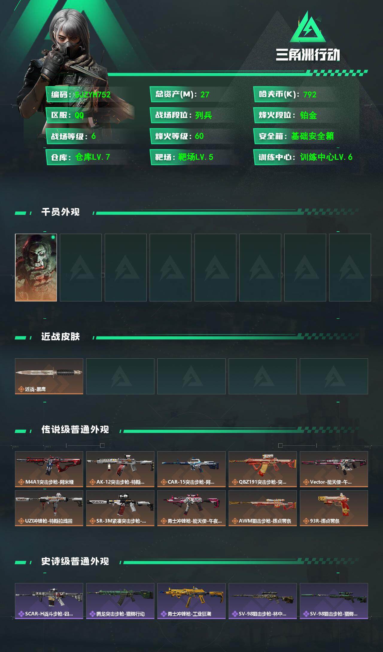 SJZEY360560三角洲行动账号详情图2