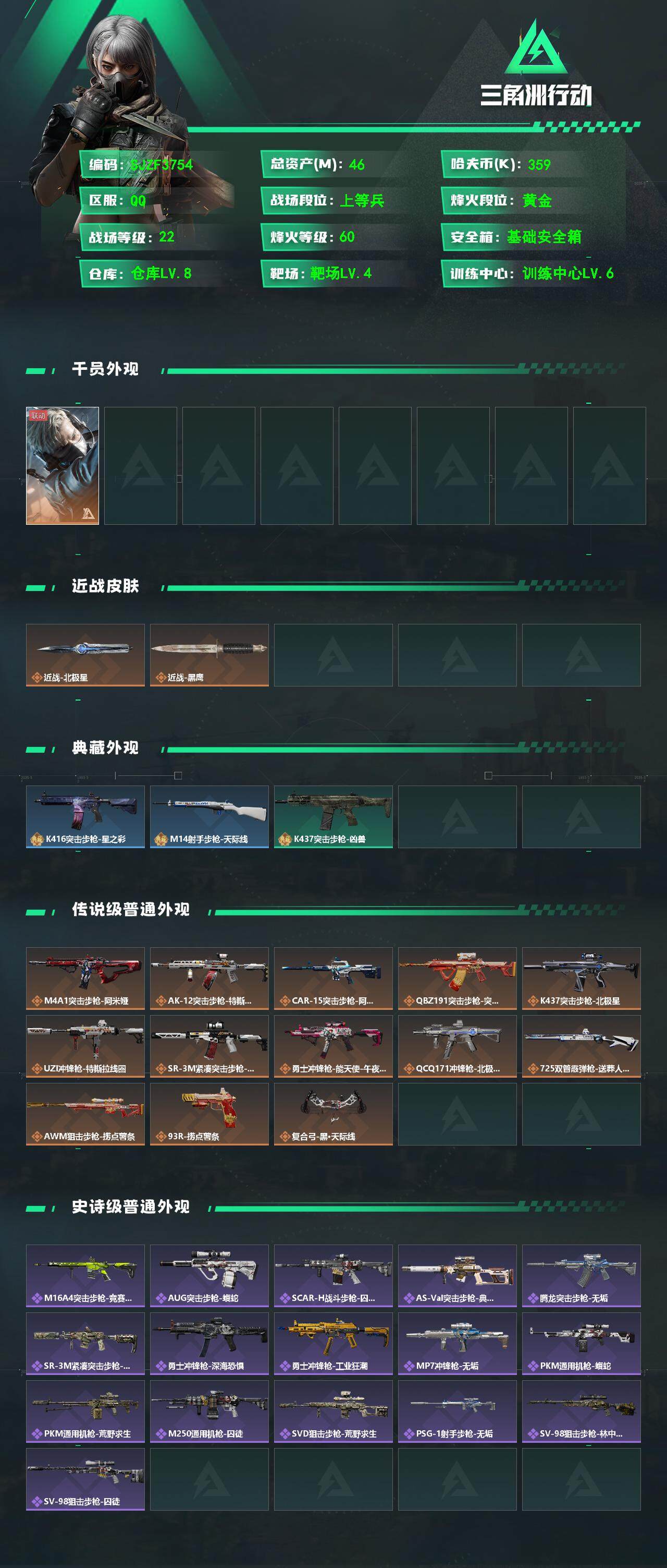 SJZEY360782三角洲行动账号详情图2 SJZEY360782三角洲行动账号详情图2