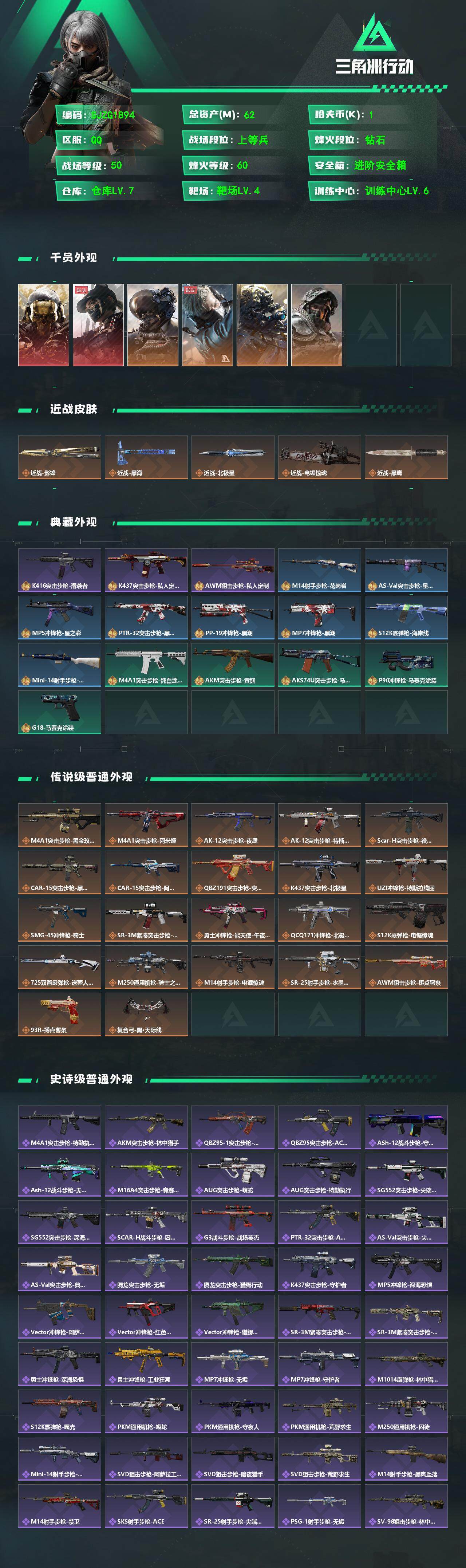 SJZCMW360150三角洲行动账号详情图2