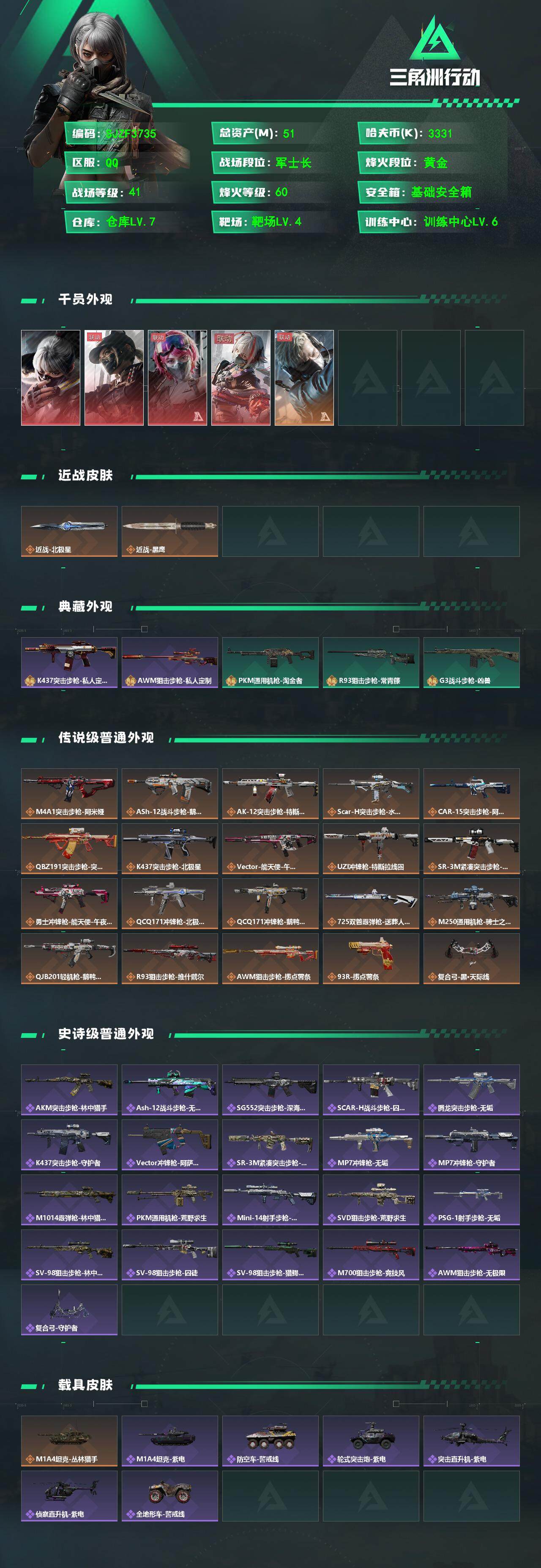 SJZCMW360238三角洲行动账号详情图2