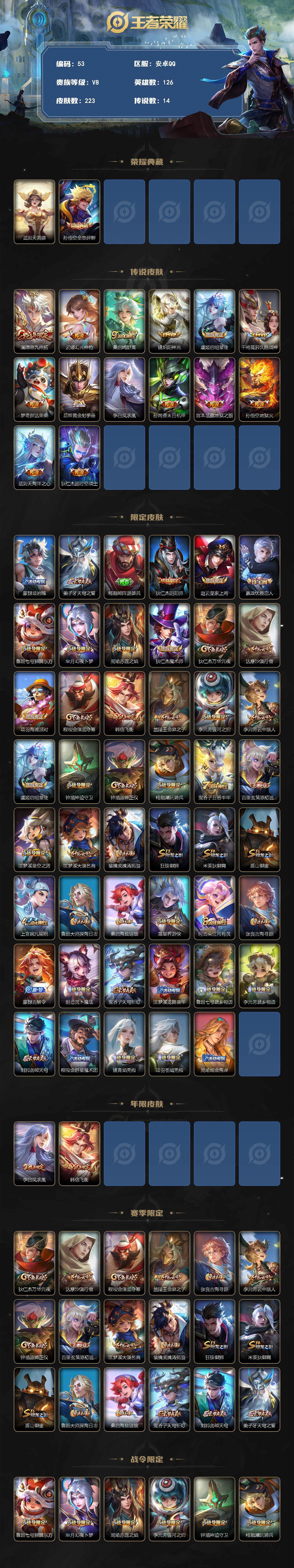 WZCMW3369100王者荣耀账号详情图2