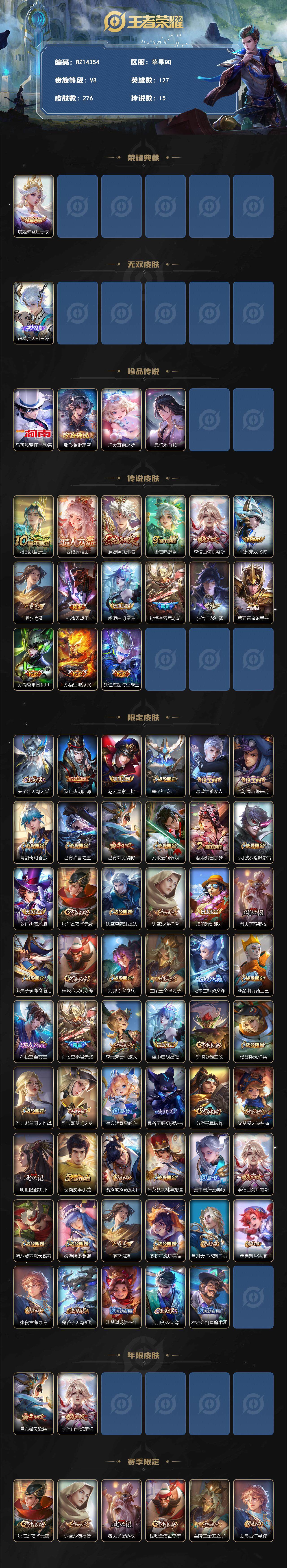 WZ0349415王者荣耀账号详情图2 WZ0349415王者荣耀账号详情图2