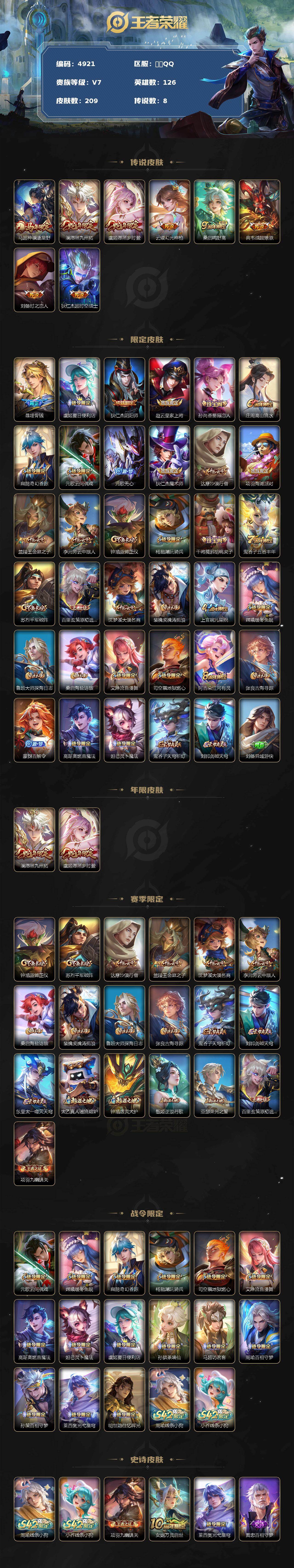 WZJZ4210008王者荣耀账号详情图2