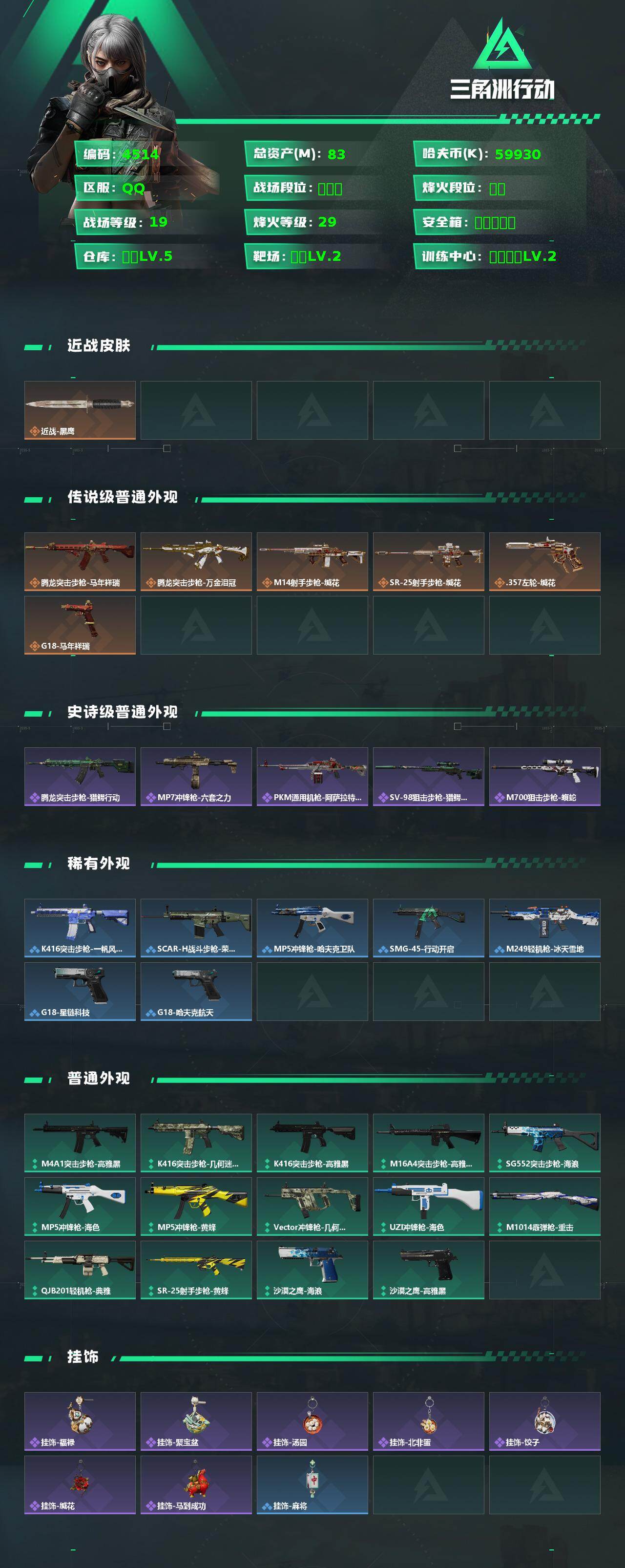 SJZQM462607三角洲行动账号详情图4