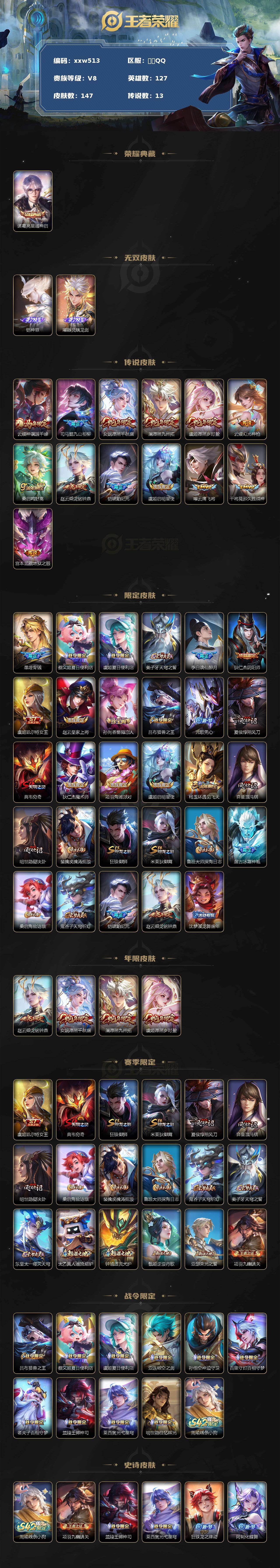 WZQM4203580王者荣耀账号详情图3