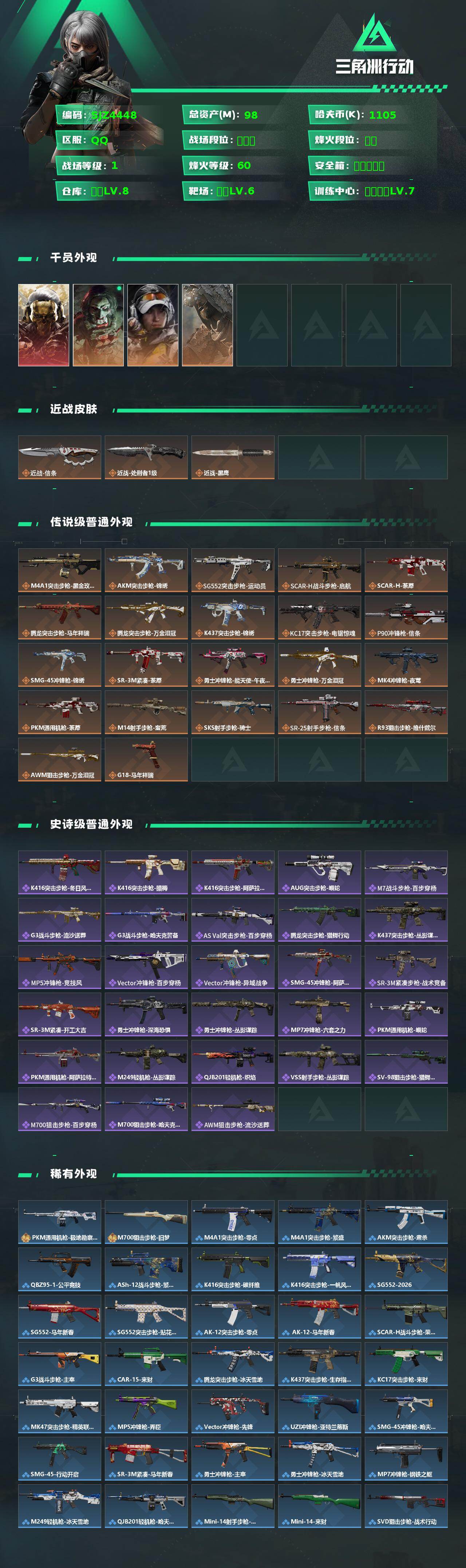 SJZQM459328三角洲行动账号详情图3