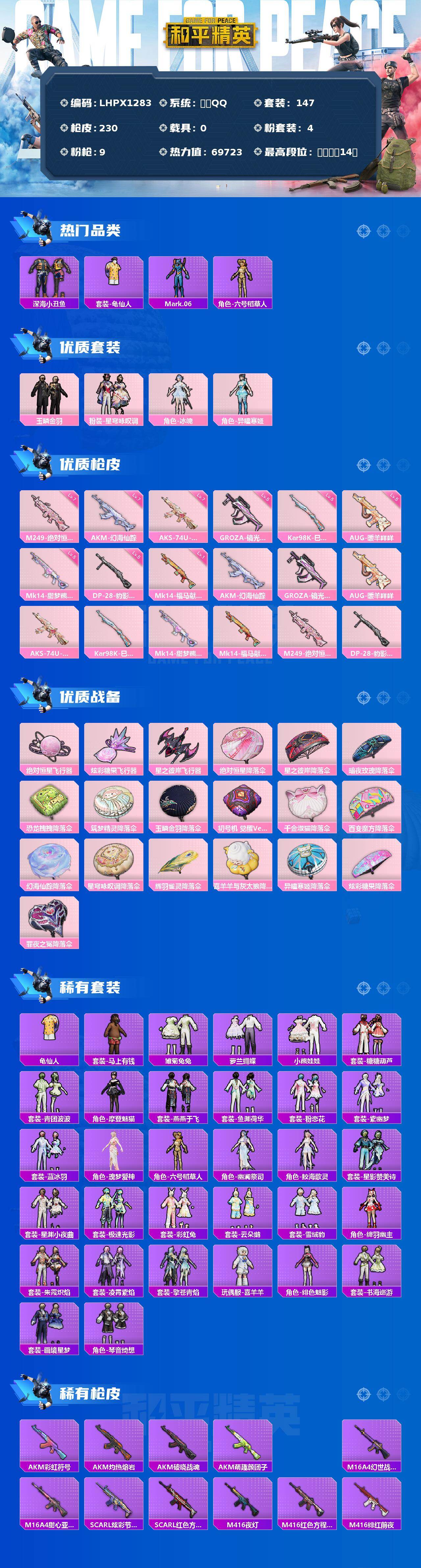 HPLE4114363和平精英账号详情图2