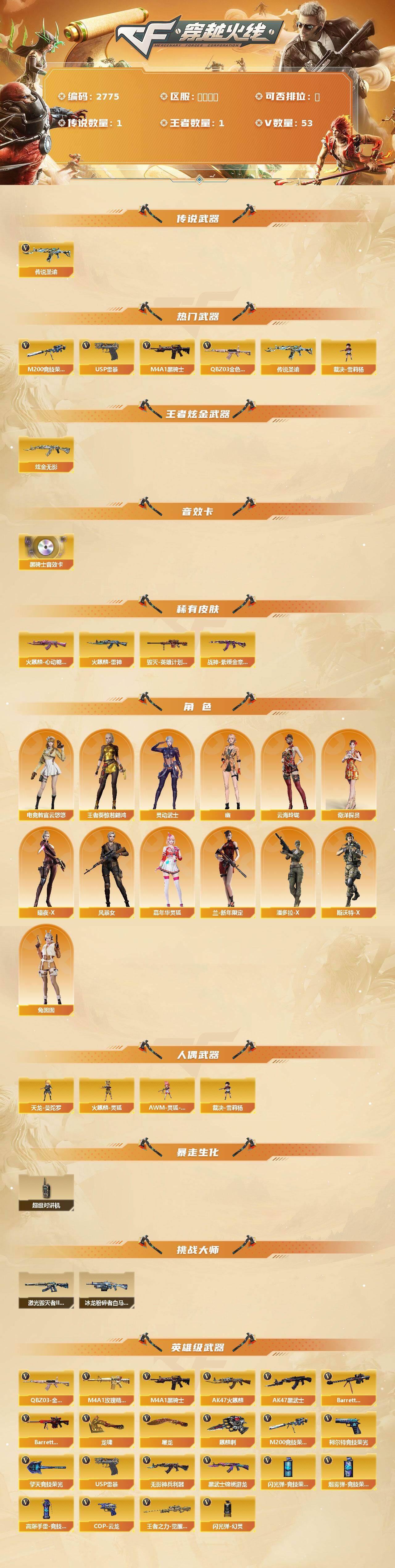 CFCMW456017穿越火线账号详情图2