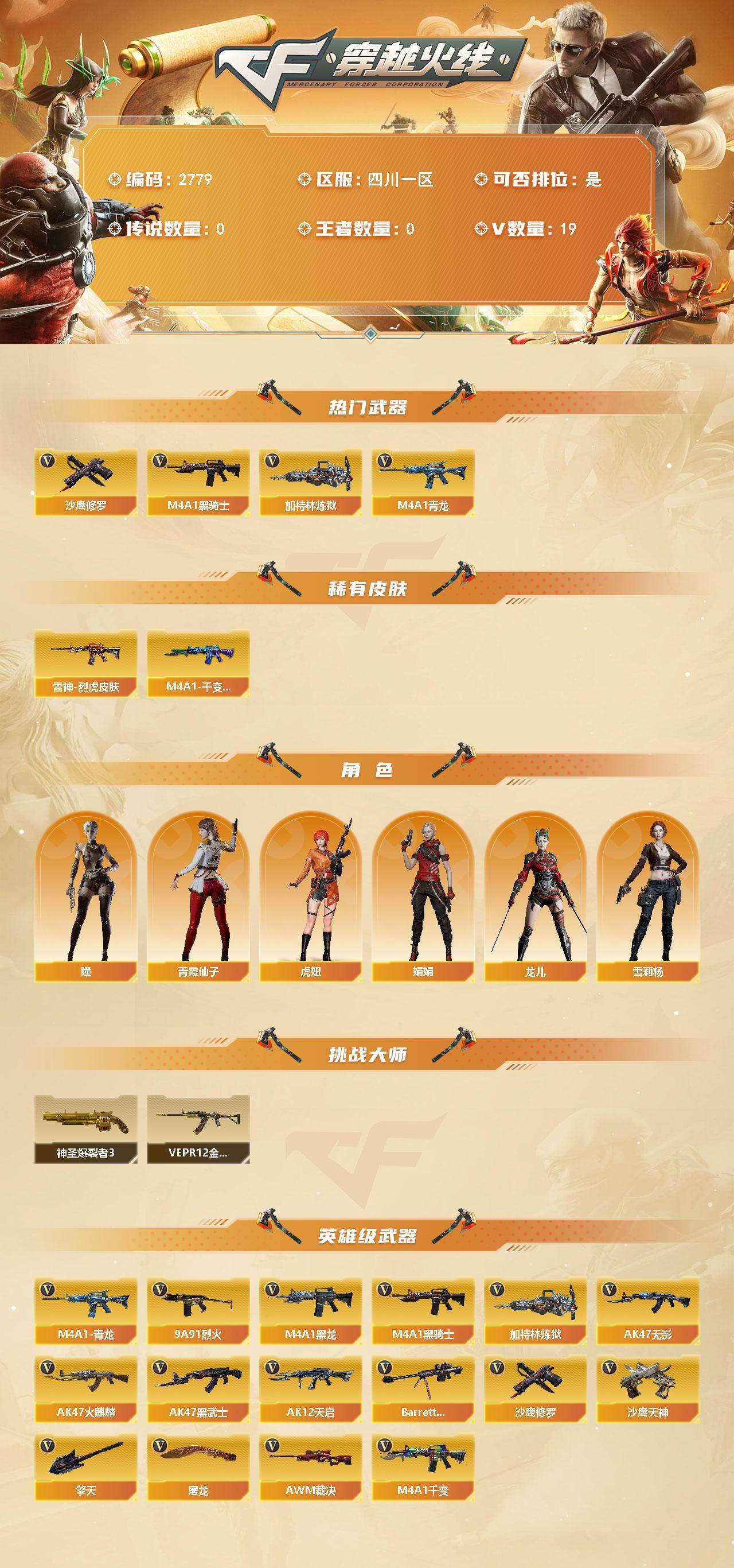 CFCMW456051穿越火线账号详情图2