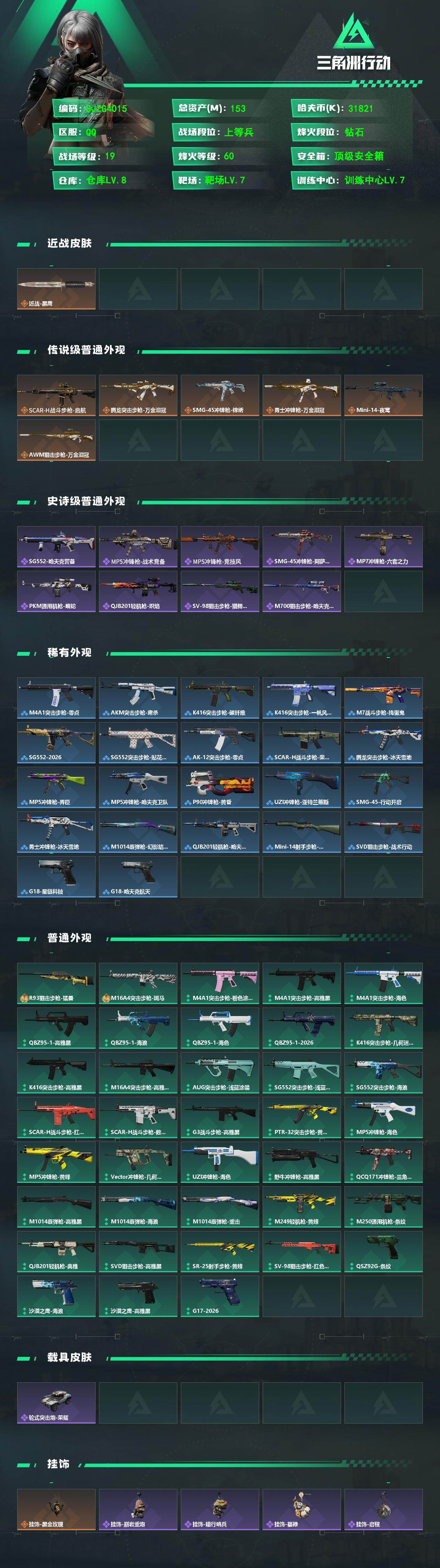 SJZQM459620三角洲行动账号详情图3