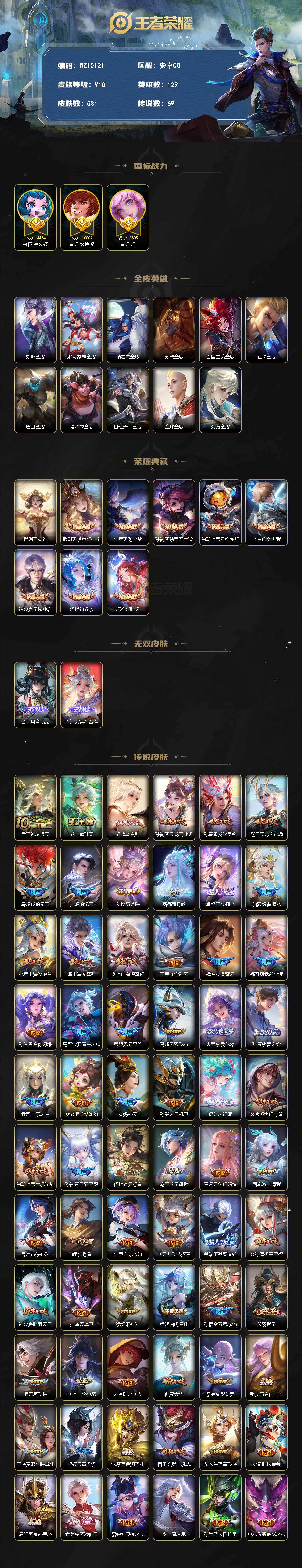 WZQM4249231王者荣耀账号详情图3