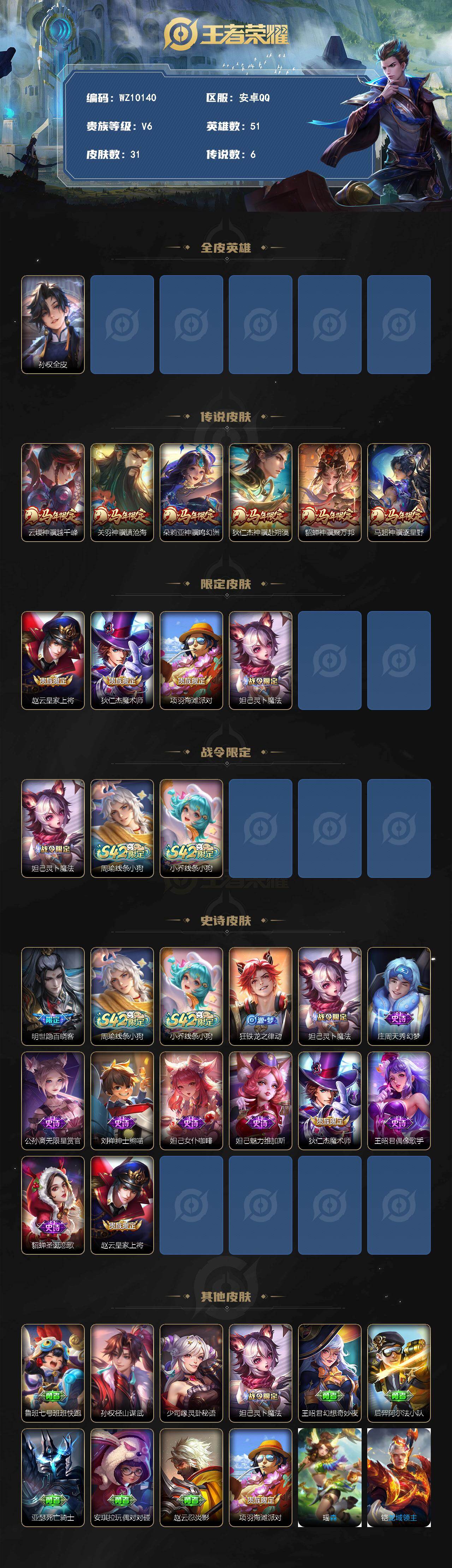 WZXS4250851王者荣耀账号详情图2