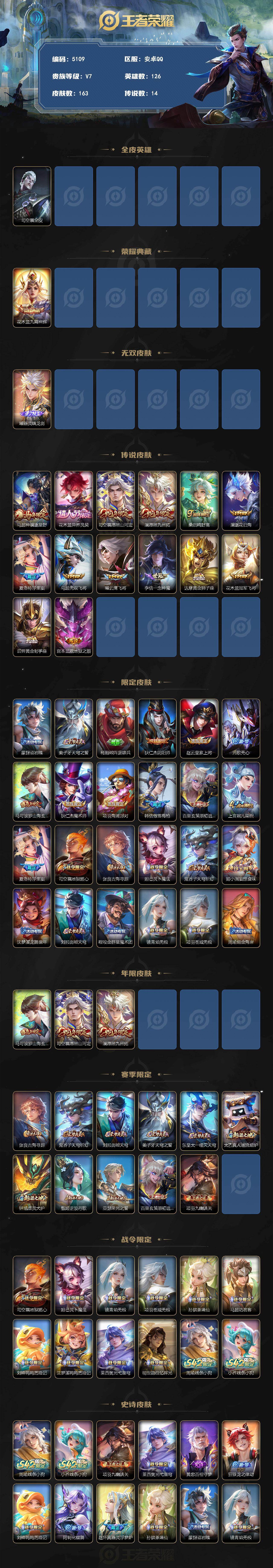 WZQM4229399王者荣耀账号详情图3 WZQM4229399王者荣耀账号详情图3