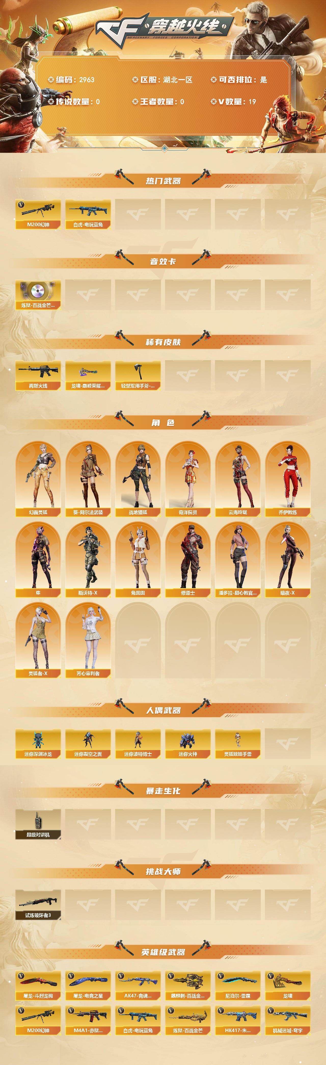 CFCMW460876穿越火线账号详情图2 CFCMW460876穿越火线账号详情图2