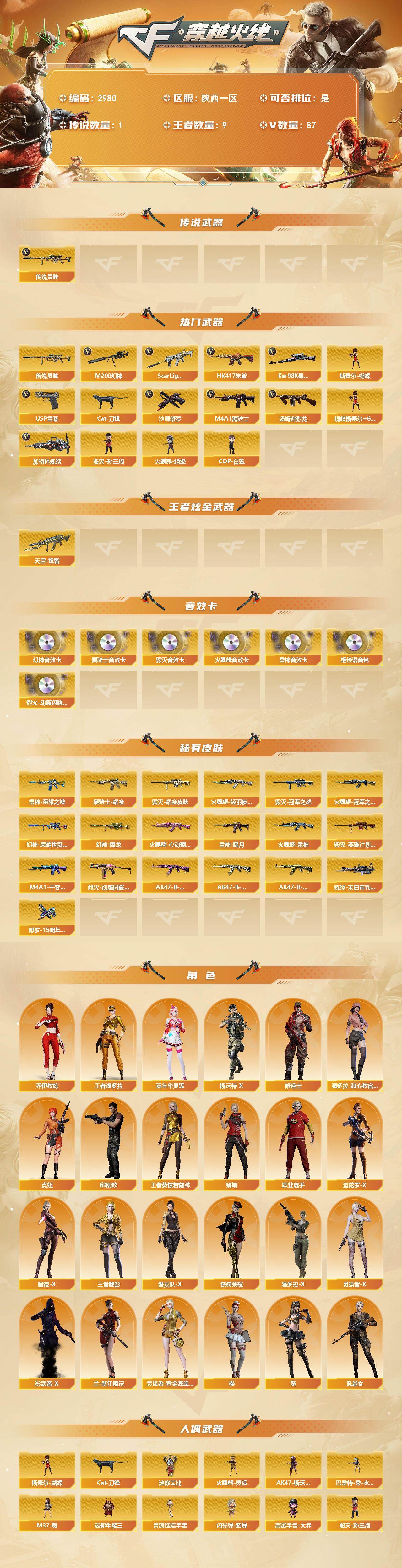 CFCMW461036穿越火线账号详情图2 CFCMW461036穿越火线账号详情图2