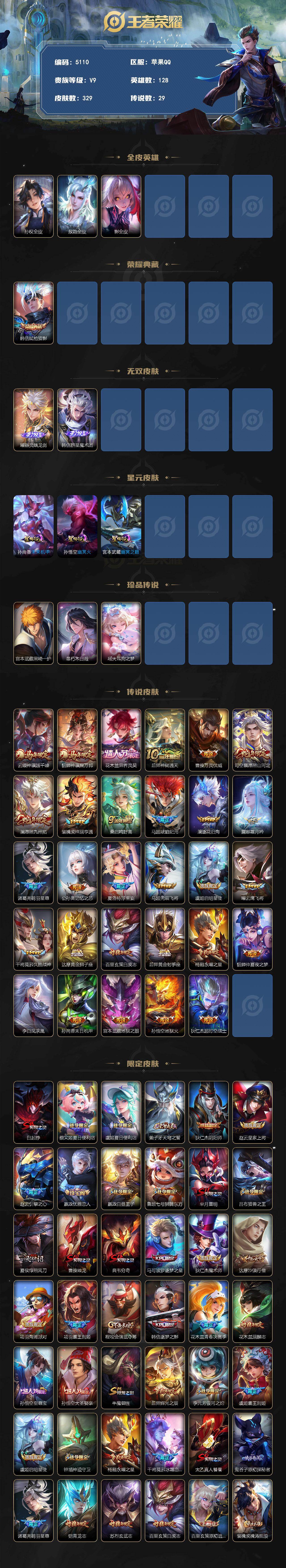 WZQM4229401王者荣耀账号详情图3 WZQM4229401王者荣耀账号详情图3