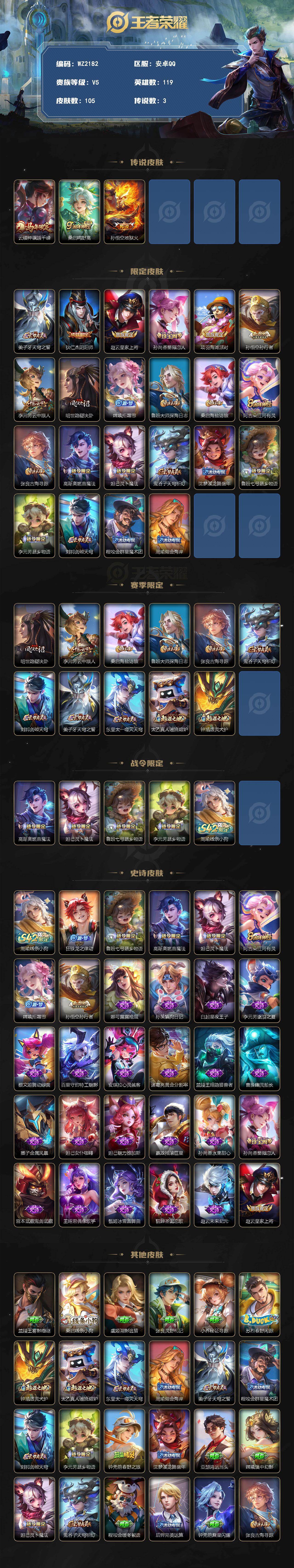 WZLX4223324王者荣耀账号详情图2