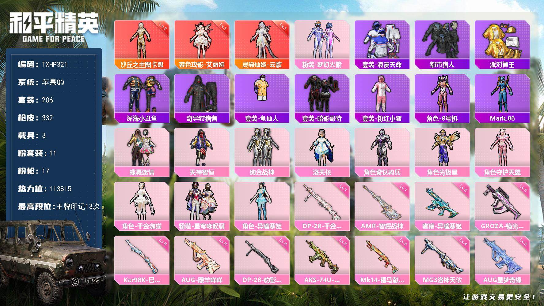 HPQM4164536和平精英账号详情图3