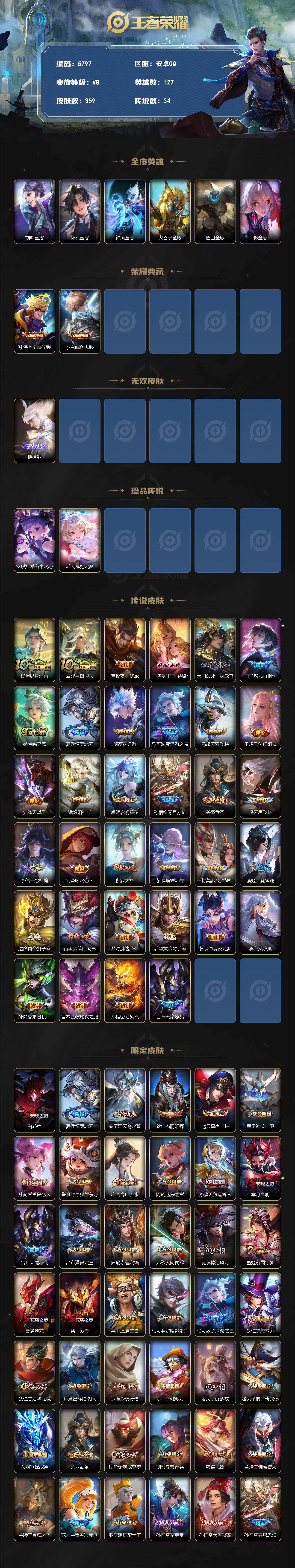 WZLX4227007王者荣耀账号详情图2 WZLX4227007王者荣耀账号详情图2