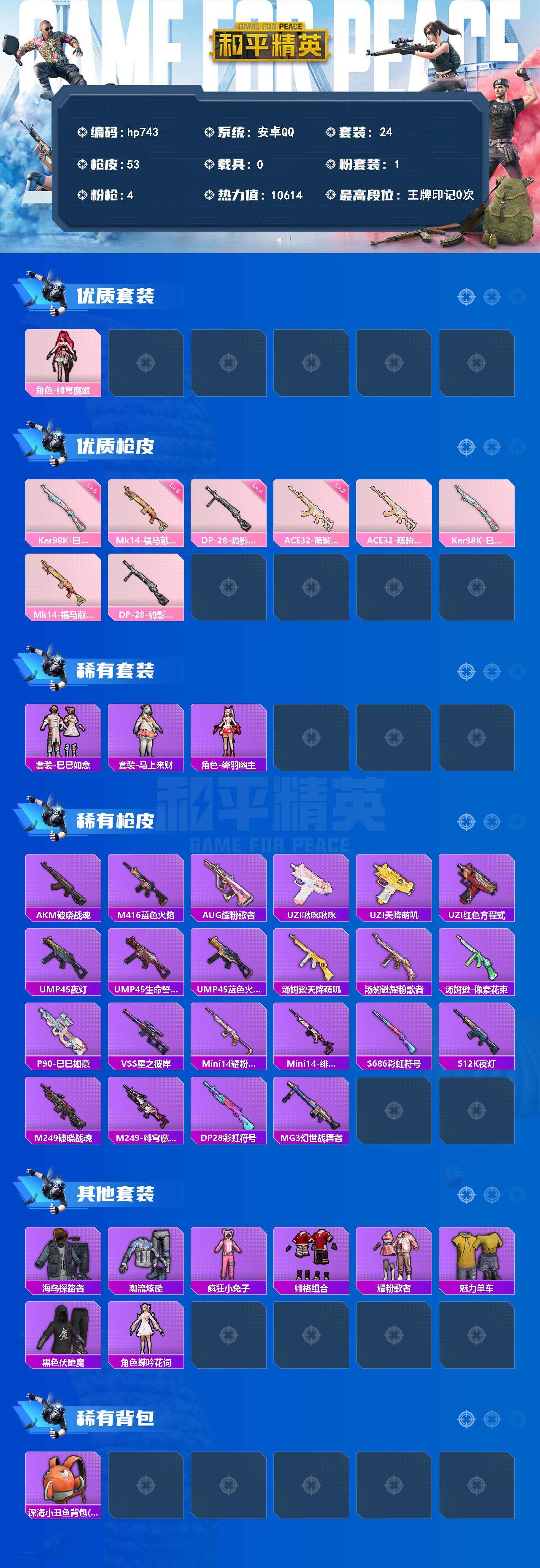 HPLX4124219和平精英账号详情图2