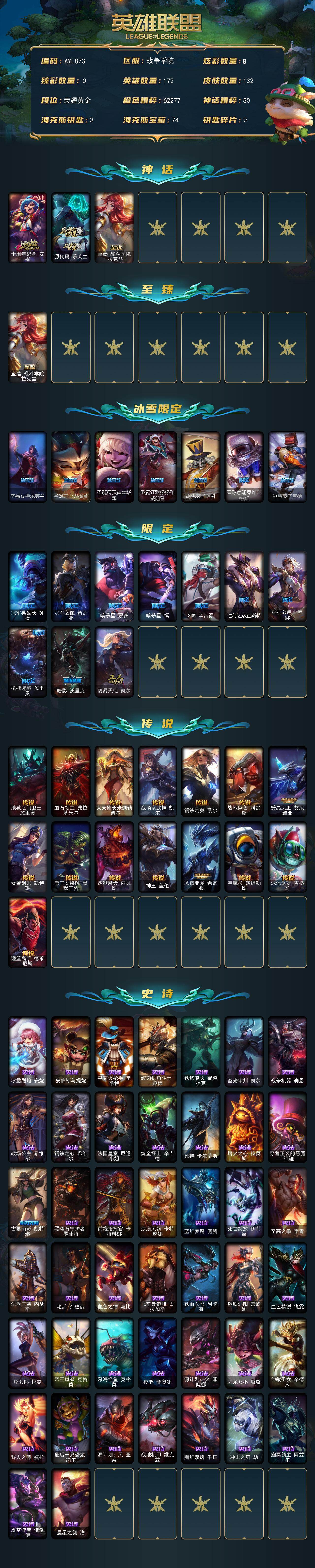 LOLLX423565英雄联盟账号详情图2