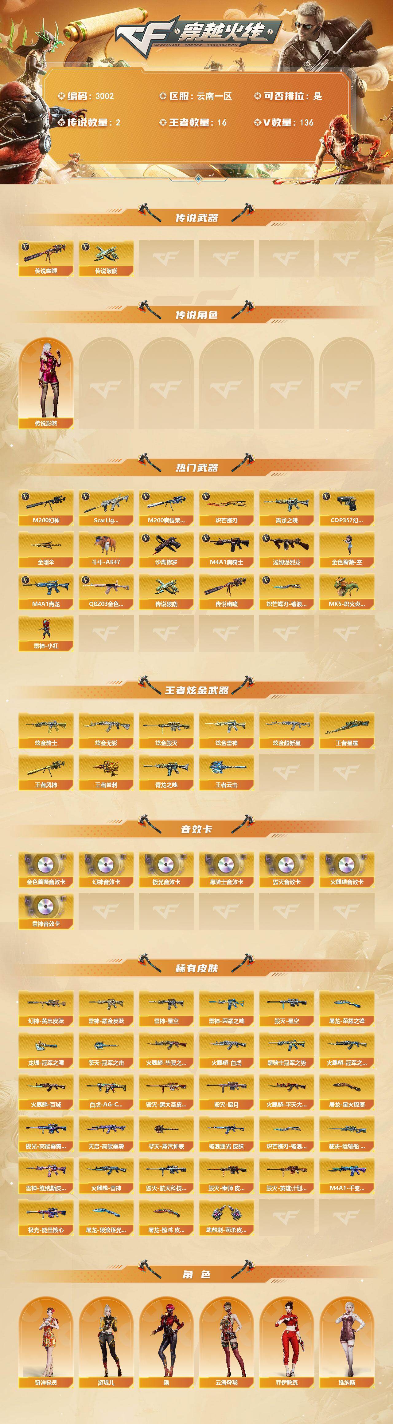 CFCMW461567穿越火线账号详情图2 CFCMW461567穿越火线账号详情图2