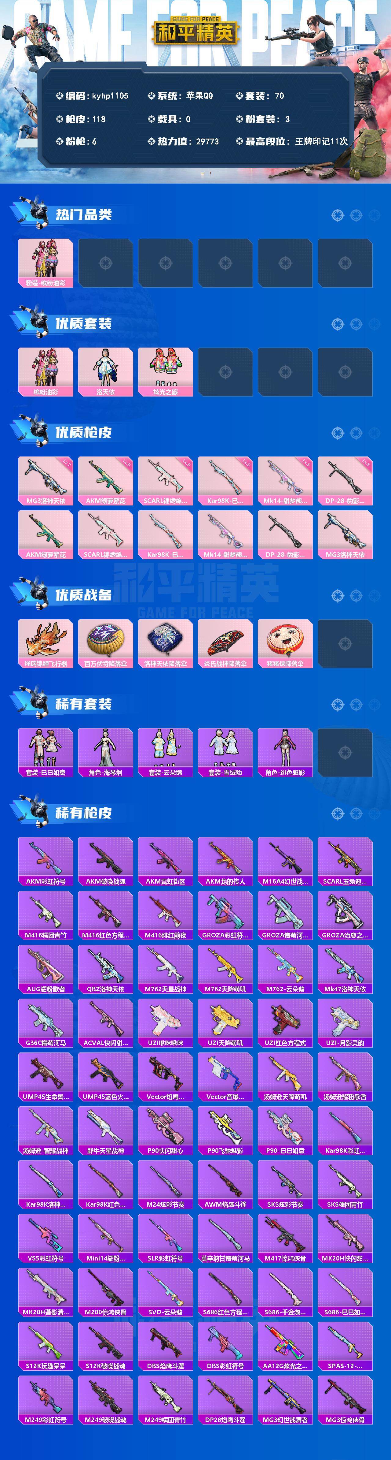 HPQM4131214和平精英账号详情图3