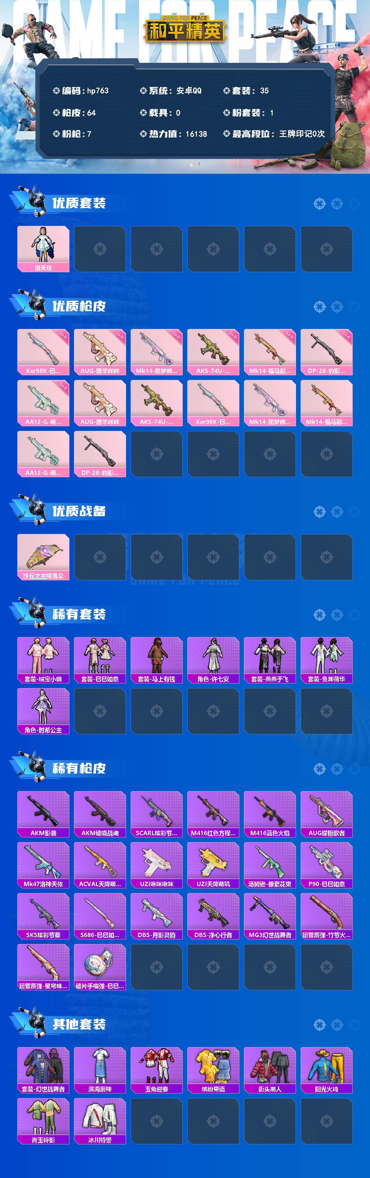 HPLX4126405和平精英账号详情图2