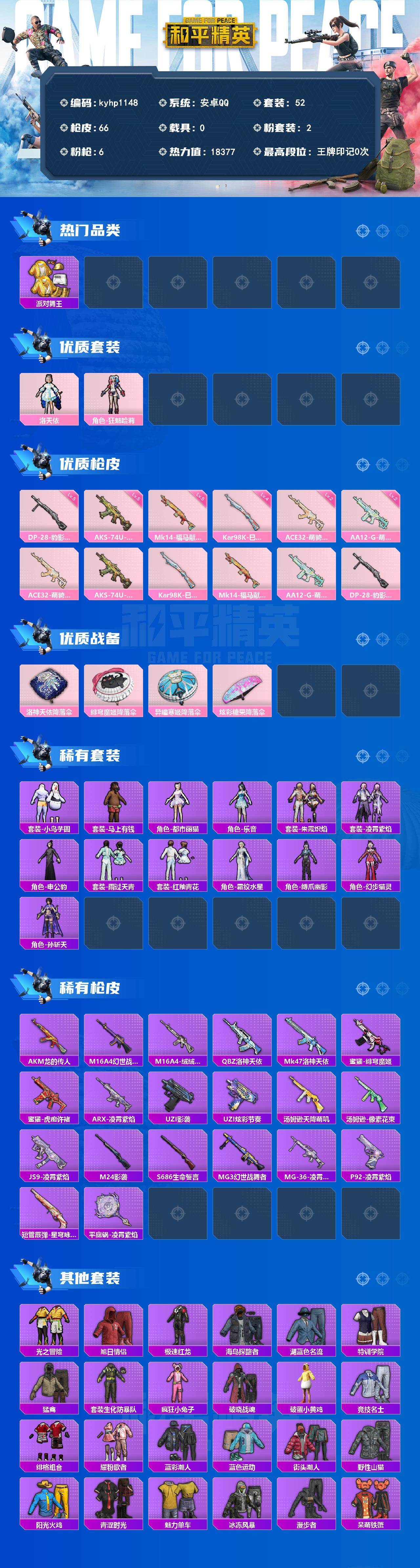 HPQM4133097和平精英账号详情图3