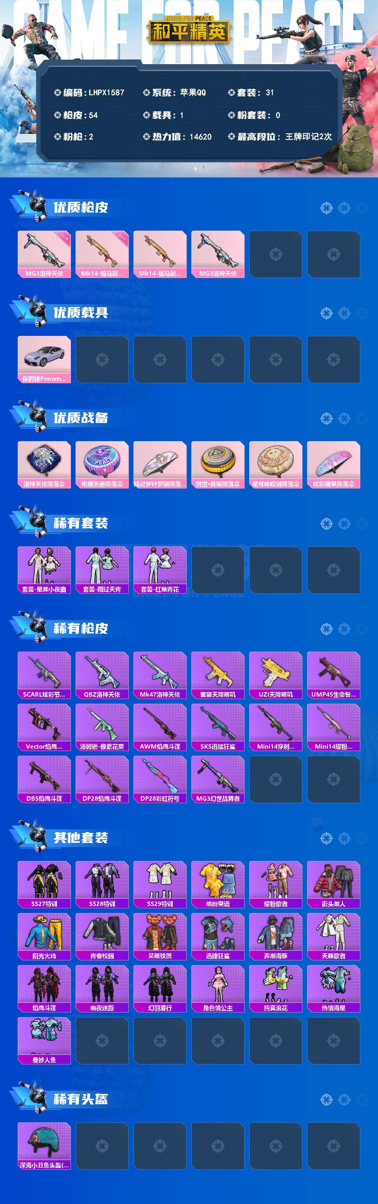 HPLE4128879和平精英账号详情图2