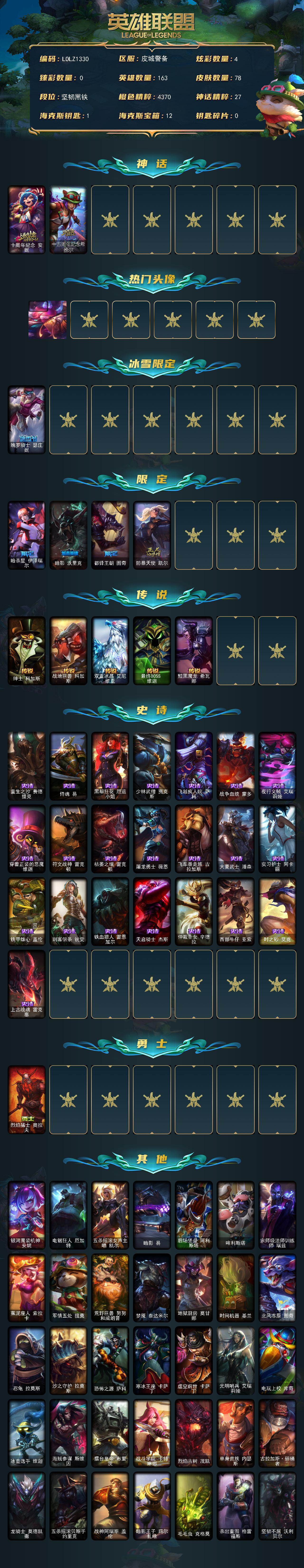 LOLEY423471英雄联盟账号详情图2