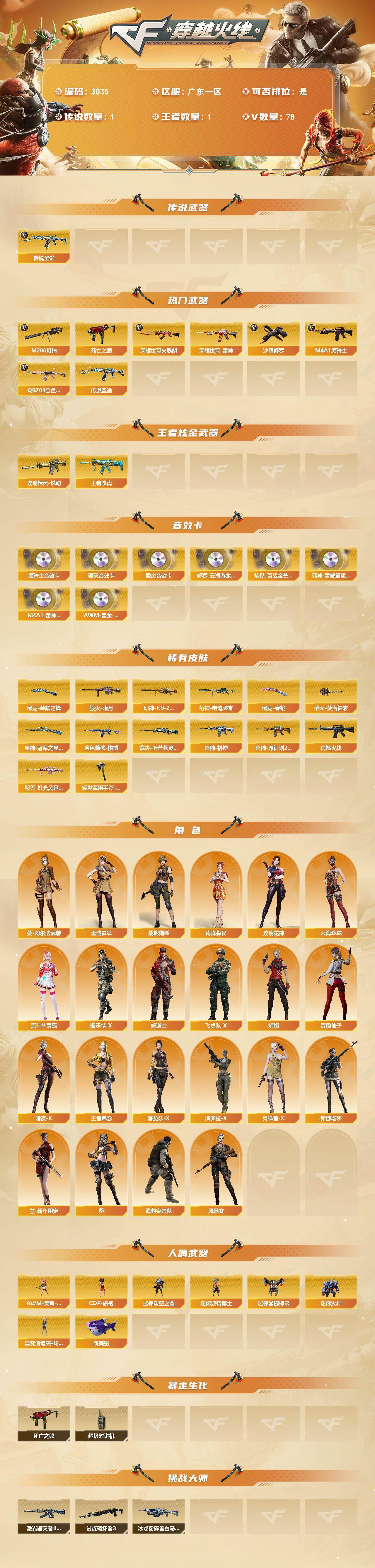 CFCMW462613穿越火线账号详情图2 CFCMW462613穿越火线账号详情图2