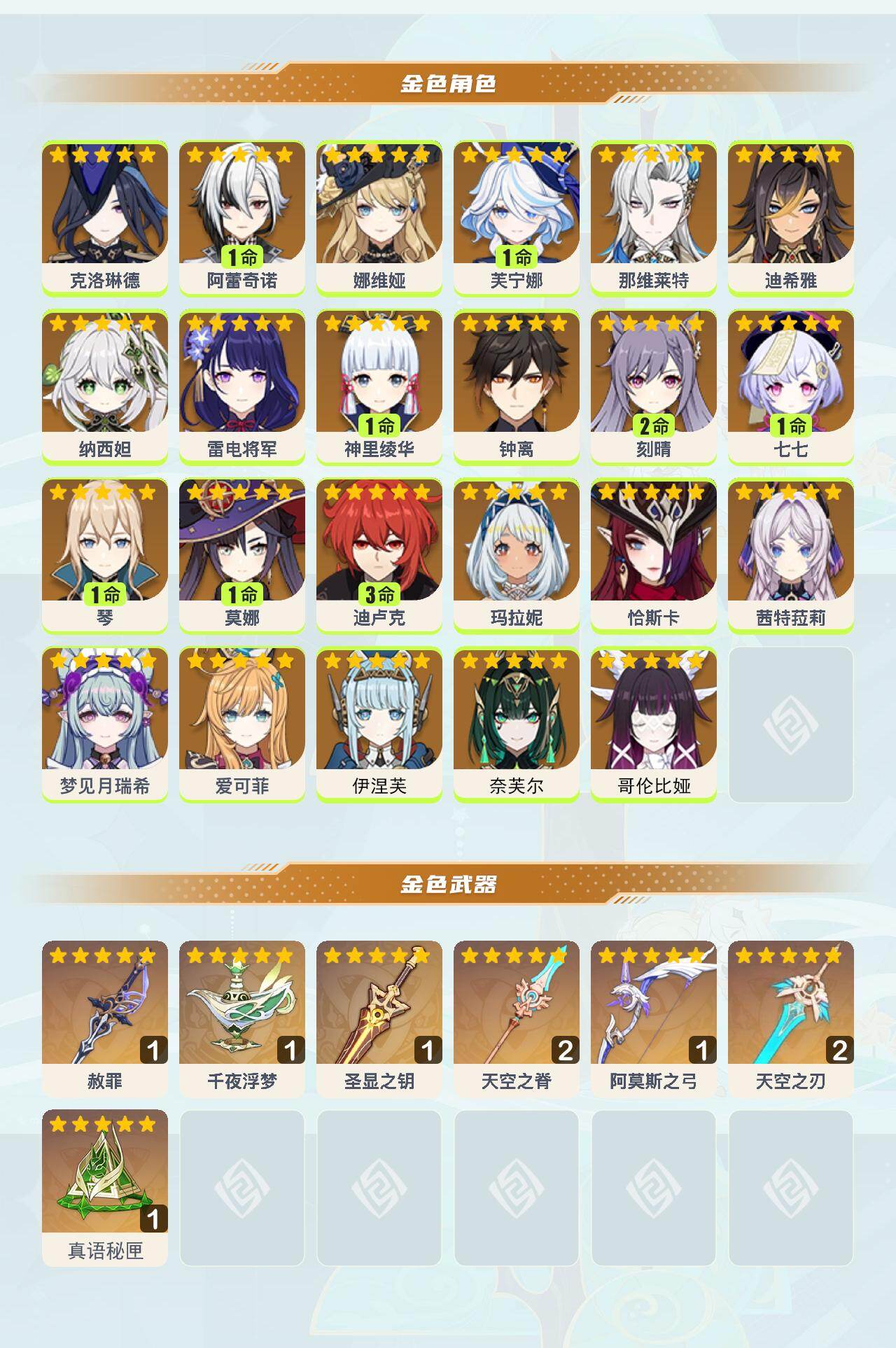 YSEY43510原神账号详情图3 YSEY43510原神账号详情图3