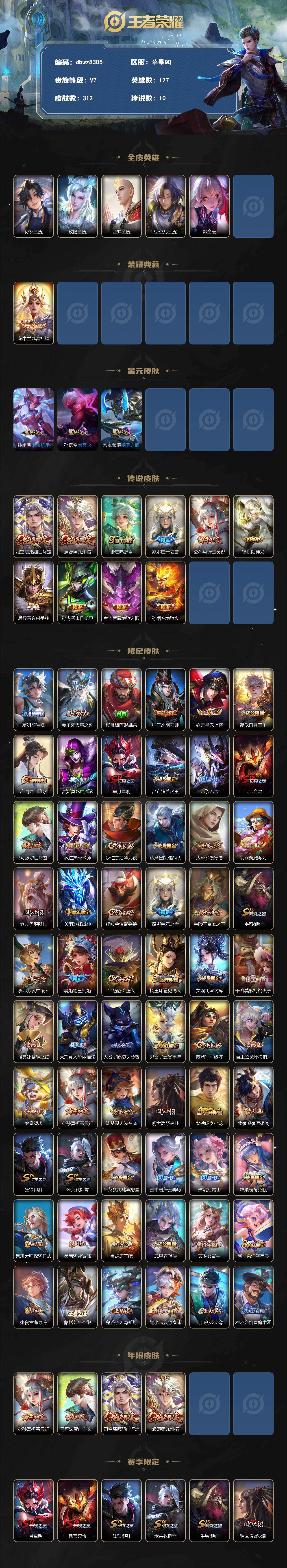 WZQM4240880王者荣耀账号详情图3