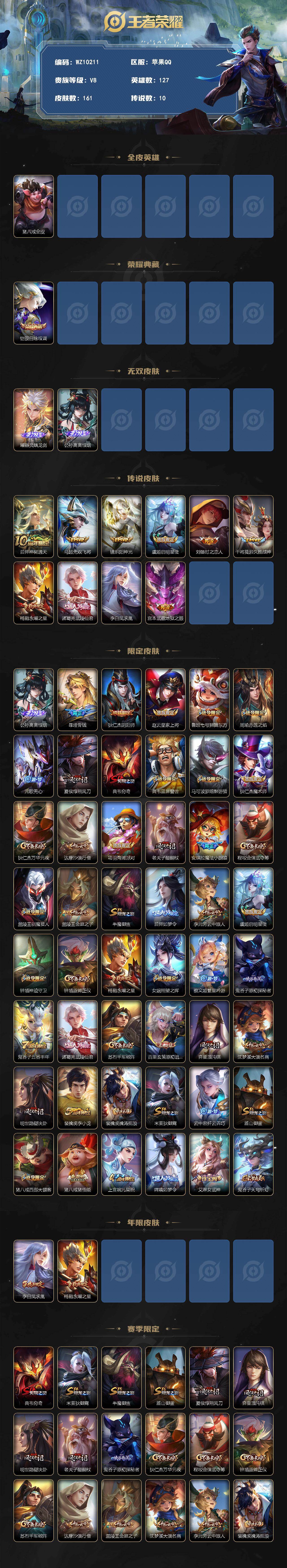 WZXS4256389王者荣耀账号详情图2