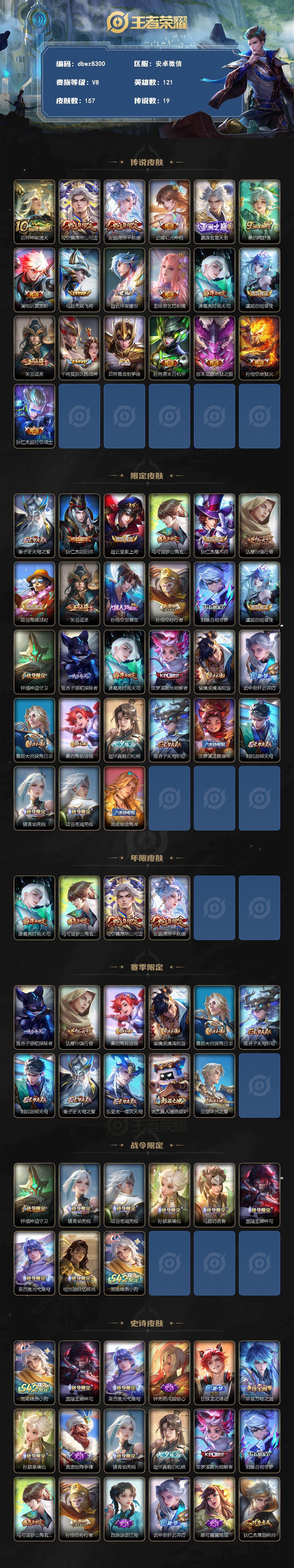 WZQM4240878王者荣耀账号详情图3 WZQM4240878王者荣耀账号详情图3