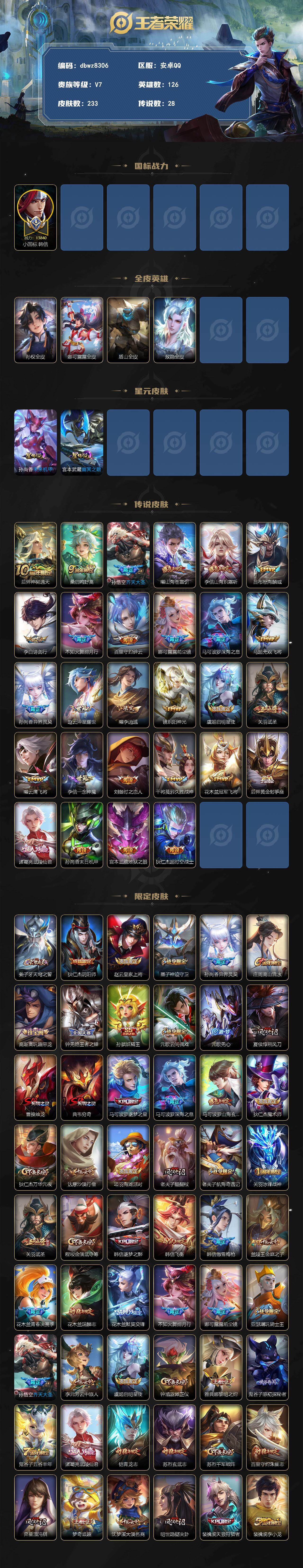 WZQM4240894王者荣耀账号详情图3 WZQM4240894王者荣耀账号详情图3