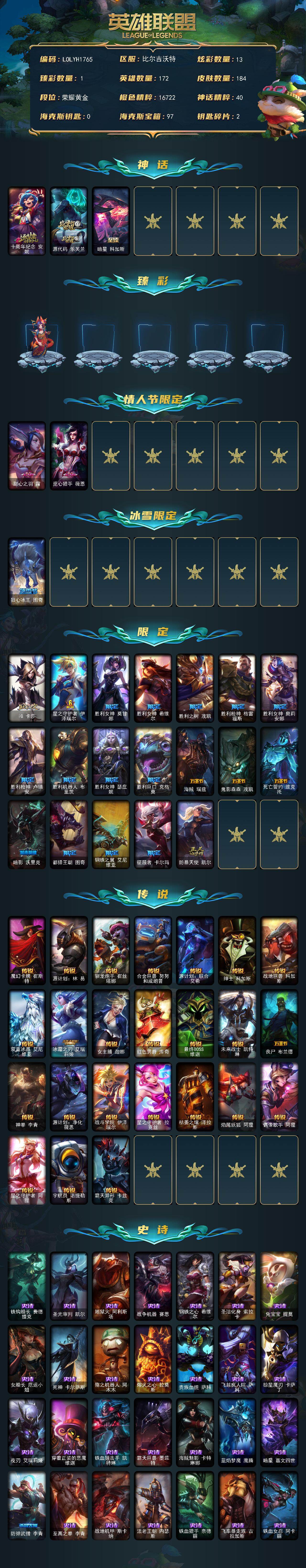 LOLEY423585英雄联盟账号详情图2