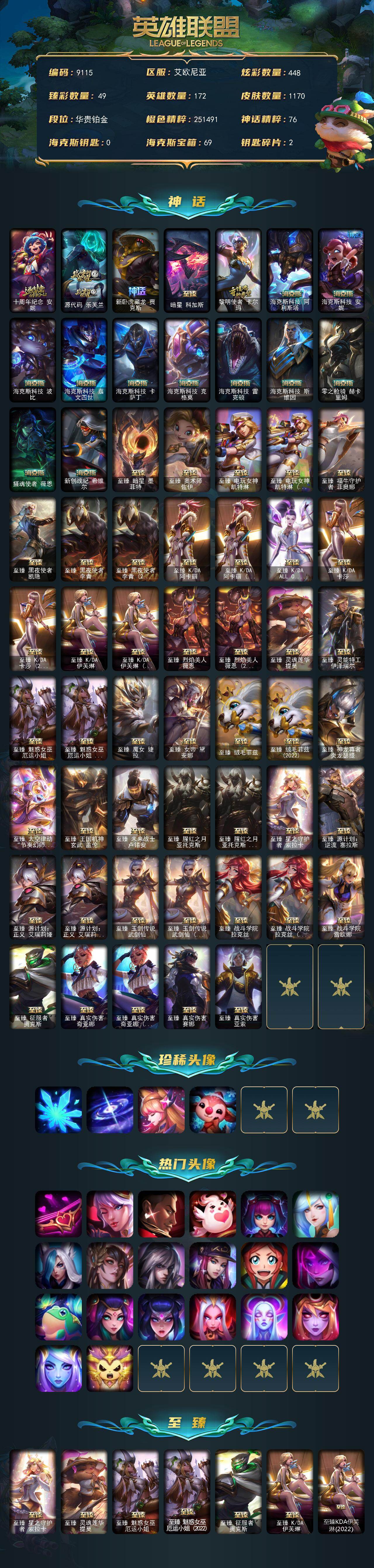 LOLLX423623英雄联盟账号详情图2