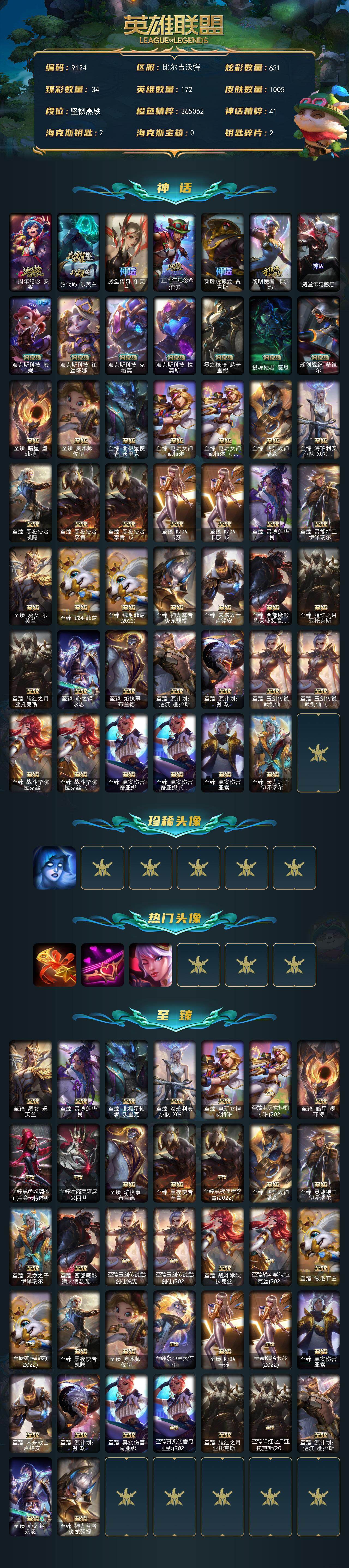 LOLLX423611英雄联盟账号详情图2