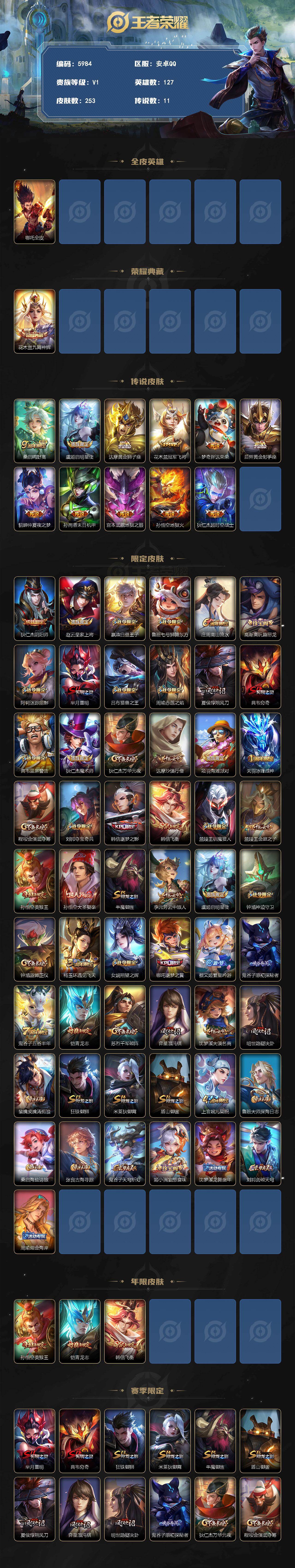 WZLX4234942王者荣耀账号详情图2