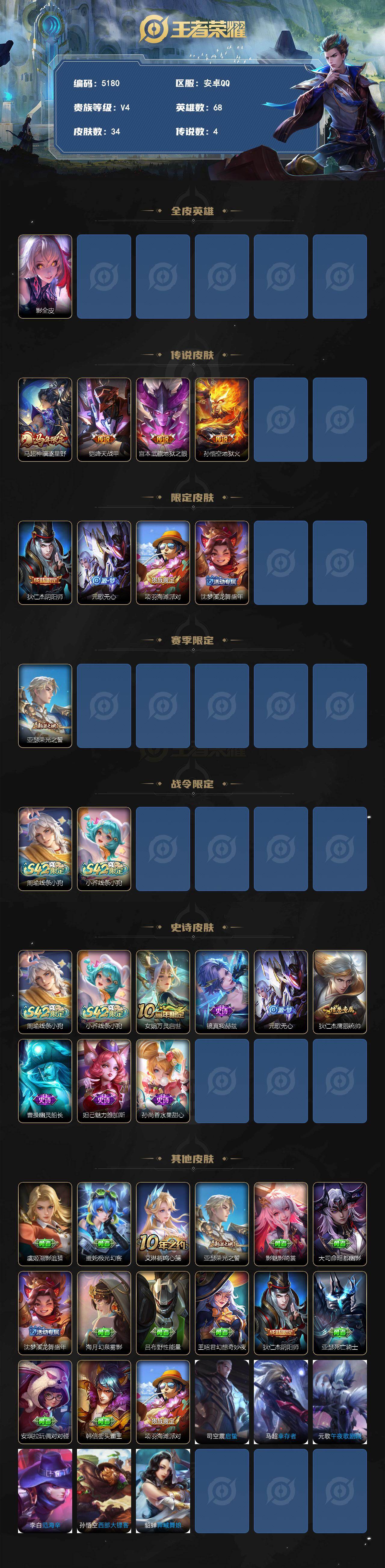 WZJZ4238274王者荣耀账号详情图2